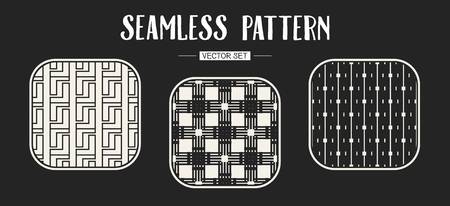 Abstract concept vector monochrome geometric pattern. Black and white minimal background. Creative illustration template. Seamless stylish texture. For wallpaper, surface, web design, textile, decorのイラスト素材