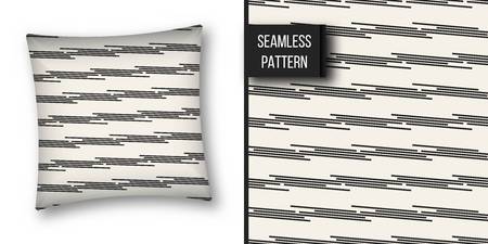 Abstract concept vector monochrome geometric pattern. Black and white minimal background. Creative illustration template. Seamless stylish texture. For wallpaper, surface, web design, textile, decorのイラスト素材