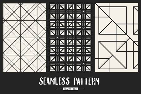 Abstract concept vector monochrome geometric pattern. Black and white minimal background. Creative illustration template. Seamless stylish texture. For wallpaper, surface, web design, textile, decorのイラスト素材