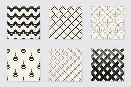 Abstract concept vector monochrome geometric pattern. Black and white minimal background. Creative illustration template. Seamless stylish texture. For wallpaper, surface, web design, textile, decor.のイラスト素材