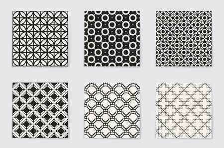 Abstract concept vector monochrome geometric pattern. Black and white minimal background. Creative illustration template. Seamless stylish texture. For wallpaper, surface, web design, textile, decorのイラスト素材