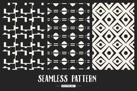 Abstract concept vector monochrome geometric pattern. Black and white minimal background. Creative illustration template. Seamless stylish texture. For wallpaper, surface, web design, textile, decorのイラスト素材