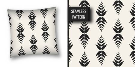 Abstract concept vector monochrome geometric pattern. Black and white minimal background. Creative illustration template. Seamless stylish texture. For wallpaper, surface, web design, textile, decorのイラスト素材