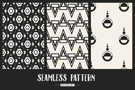 Abstract concept vector monochrome geometric pattern. Black and white minimal background. Creative illustration template. Seamless stylish texture. For wallpaper, surface, web design, textile, decorのイラスト素材