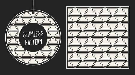 Abstract concept vector monochrome geometric pattern. Black and white minimal background. Creative illustration template. Seamless stylish texture. For wallpaper, surface, web design, textile, decor.のイラスト素材