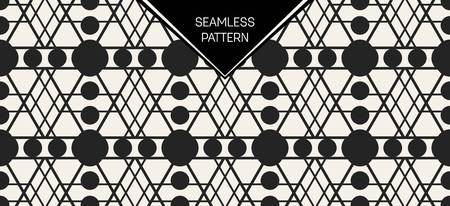 Abstract concept vector monochrome geometric pattern. Black and white minimal background. Creative illustration template. Seamless stylish texture. For wallpaper, surface, web design, textile, decor.のイラスト素材