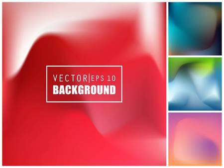 Abstract Creative concept vector multicolored blurred background set. For Web and Mobile...