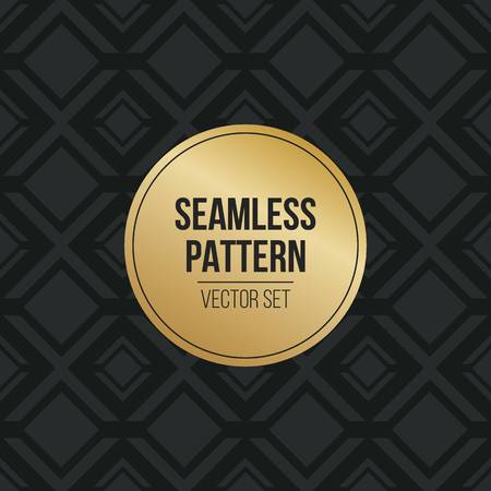 Abstract concept vector monochrome geometric pattern. Dark blue, gold minimal background. Creative illustration template. Seamless stylish texture. For wallpaper, surface, web design, textile, decorのイラスト素材