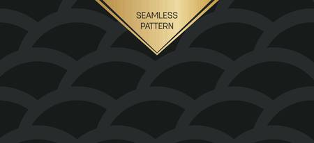 Abstract concept vector monochrome geometric pattern. Dark blue, gold minimal background. Creative illustration template. Seamless stylish texture. For wallpaper, surface, web design, textile, decorのイラスト素材