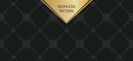 Abstract concept vector monochrome geometric pattern. Dark blue, gold minimal background. Creative illustration template. Seamless stylish texture. For wallpaper, surface, web design, textile, decor.のイラスト素材