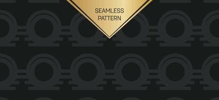 Abstract concept vector monochrome geometric pattern. Dark blue, gold minimal background. Creative illustration template. Seamless stylish texture. For wallpaper, surface, web design, textile, decor.のイラスト素材