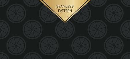 Abstract concept vector monochrome geometric pattern. Dark blue, gold minimal background. Creative illustration template. Seamless stylish texture. For wallpaper, surface, web design, textile, decor.のイラスト素材