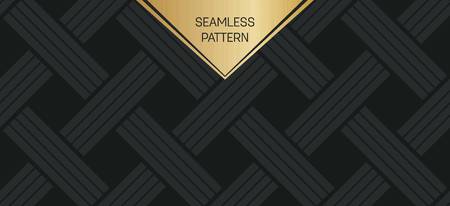 Abstract concept vector monochrome geometric pattern. Dark blue, gold minimal background. Creative...