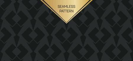 Abstract concept vector monochrome geometric pattern. Dark blue, gold minimal background. Creative illustration template. Seamless stylish texture. For wallpaper, surface, web design, textile, decor.のイラスト素材