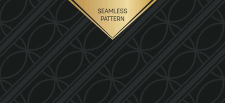 Abstract concept vector monochrome geometric pattern. Dark blue, gold minimal background. Creative illustration template. Seamless stylish texture. For wallpaper, surface, web design, textile, decor.のイラスト素材