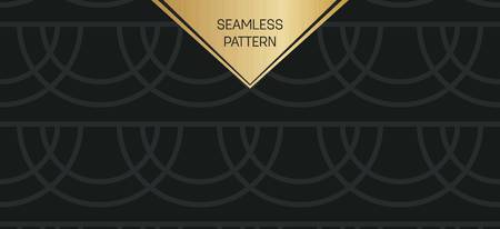 Abstract concept vector monochrome geometric pattern. Dark blue, gold minimal background. Creative illustration template. Seamless stylish texture. For wallpaper, surface, web design, textile, decor.のイラスト素材