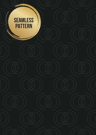 Abstract concept vector monochrome geometric pattern. Dark blue, gold minimal background. Creative illustration template. Seamless stylish texture. For wallpaper, surface, web design, textile, decor.のイラスト素材