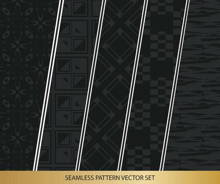 Abstract concept vector monochrome geometric pattern. Dark blue, gold minimal background. Creative illustration template. Seamless stylish texture. For wallpaper, surface, web design, textile, decor.のイラスト素材