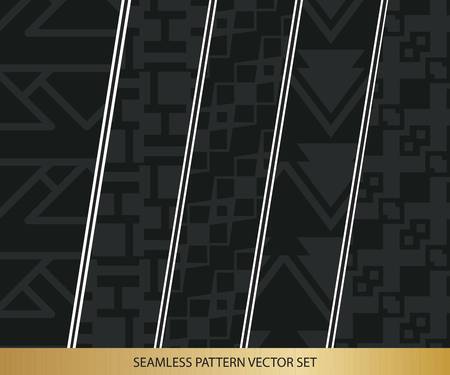 Abstract concept vector monochrome geometric pattern. Dark blue, gold minimal background.のイラスト素材