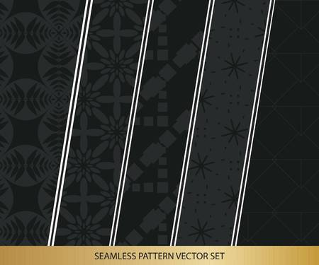 Abstract concept vector monochrome geometric pattern. Dark blue, gold minimal background. Creative illustration template. Seamless stylish texture. For wallpaper, surface, web design, textile, decor.のイラスト素材