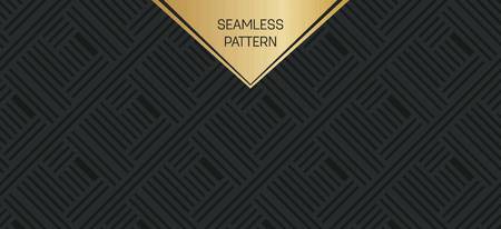 Abstract concept vector monochrome geometric pattern. Dark blue, gold minimal background. Creative illustration template. Seamless stylish texture. For wallpaper, surface, web design, textile, decor.のイラスト素材