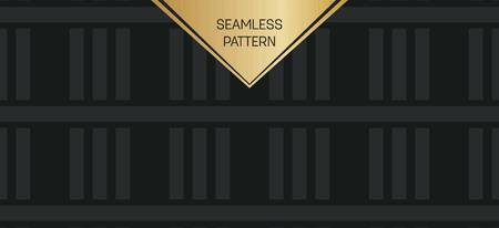 Abstract concept vector monochrome geometric pattern. Dark blue, gold minimal background. Creative illustration template. Seamless stylish texture. For wallpaper, surface, web design, textile, decorのイラスト素材