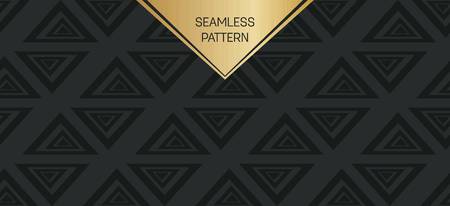 Abstract concept vector monochrome geometric pattern. Dark blue, gold minimal background. Creative illustration template. Seamless stylish texture. For wallpaper, surface, web design, textile, decorのイラスト素材