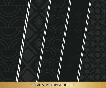 Abstract concept vector monochrome geometric pattern. Dark blue, gold minimal background. Creative illustration template. Seamless stylish texture. For wallpaper, surface, web design, textile, decorのイラスト素材