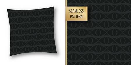 Abstract concept vector monochrome geometric pattern. Dark blue, gold minimal background. Creative illustration template. Seamless stylish texture. For wallpaper, surface, web design, textile, decorのイラスト素材