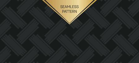 Abstract concept vector monochrome geometric pattern. Dark blue, gold minimal background. Creative illustration template. Seamless stylish texture. For wallpaper, surface, web design, textile, decorのイラスト素材