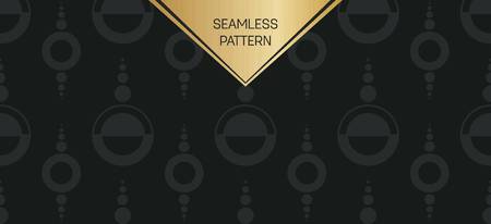 Abstract concept vector monochrome geometric pattern. Dark blue, gold minimal background. Creative illustration template. Seamless stylish texture. For wallpaper, surface, web design, textile, decorのイラスト素材