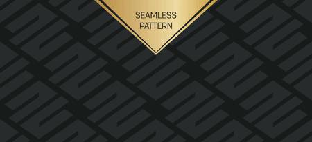 Abstract concept vector monochrome geometric pattern. Dark blue, gold minimal background. Creative illustration template. Seamless stylish texture. For wallpaper, surface, web design, textile, decorのイラスト素材