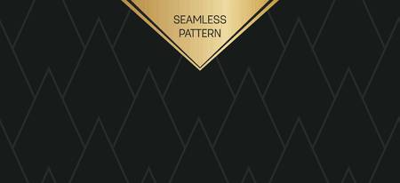 Abstract concept vector monochrome geometric pattern. Dark blue, gold minimal background. Creative illustration template. Seamless stylish texture. For wallpaper, surface, web design, textile, decorのイラスト素材