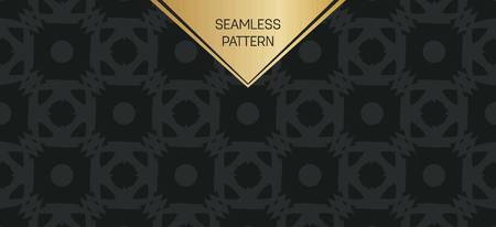 Abstract concept vector monochrome geometric pattern. Dark blue, gold minimal background. Creative illustration template. Seamless stylish texture. For wallpaper, surface, web design, textile, decorのイラスト素材