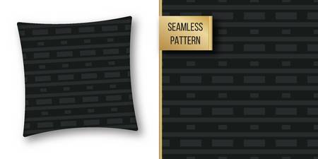 Abstract concept vector monochrome geometric pattern. Dark blue, gold minimal background. Creative illustration template. Seamless stylish texture. For wallpaper, surface, web design, textile, decorのイラスト素材