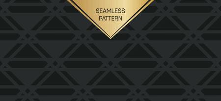 Abstract concept vector monochrome geometric pattern. Dark blue, gold minimal background. Creative illustration template. Seamless stylish texture. For wallpaper, surface, web design, textile, decorのイラスト素材