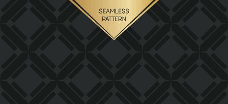 Abstract concept vector monochrome geometric pattern. Dark blue, gold minimal background. Creative illustration template. Seamless stylish texture. For wallpaper, surface, web design, textile, decorのイラスト素材