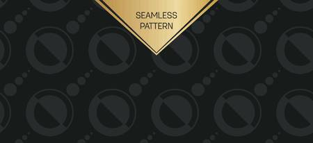 Abstract concept vector monochrome geometric pattern. Dark blue, gold minimal background. Creative illustration template. Seamless stylish texture. For wallpaper, surface, web design, textile, decorのイラスト素材