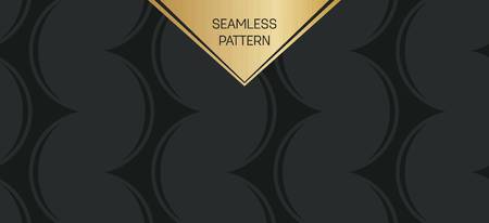 Abstract concept vector monochrome geometric pattern. Dark blue, gold minimal background. Creative illustration template. Seamless stylish texture. For wallpaper, surface, web design, textile, decorのイラスト素材