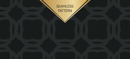 Abstract concept vector monochrome geometric pattern. Dark blue, gold minimal background. Creative illustration template. Seamless stylish texture. For wallpaper, surface, web design, textile, decorのイラスト素材