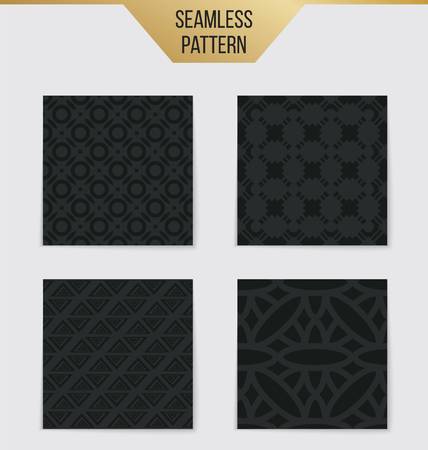 Abstract concept vector monochrome geometric pattern. Dark blue, gold minimal background. Creative illustration template. Seamless stylish texture. For wallpaper, surface, web design, textile, decorのイラスト素材