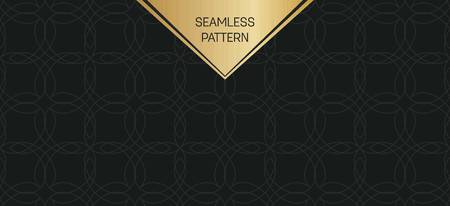 Abstract concept vector monochrome geometric pattern. Dark blue, gold minimal background. Creative illustration template. Seamless stylish texture. For wallpaper, surface, web design, textile, decorのイラスト素材