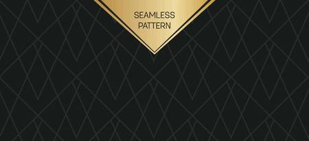 Abstract concept vector monochrome geometric pattern. Dark blue, gold minimal background. Creative illustration template. Seamless stylish texture. For wallpaper, surface, web design, textile, decorのイラスト素材
