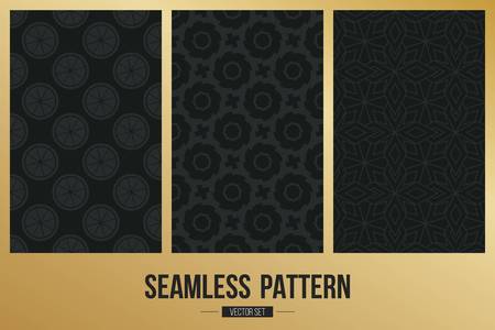 Abstract concept vector monochrome geometric pattern. Dark blue, gold minimal background. Creative illustration template. Seamless stylish texture. For wallpaper, surface, web design, textile, decorのイラスト素材