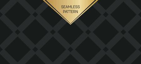 Abstract concept vector monochrome geometric pattern. Dark blue, gold minimal background. Creative illustration template. Seamless stylish texture. For wallpaper, surface, web design, textile, decorのイラスト素材