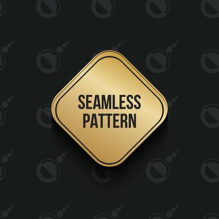 Abstract concept vector monochrome geometric pattern. Dark blue, gold minimal background. Creative illustration template. Seamless stylish texture. For wallpaper, surface, web design, textile, decorのイラスト素材