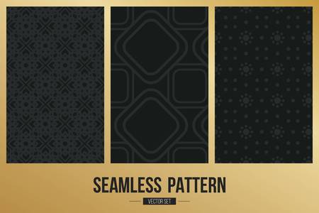 Abstract concept vector monochrome geometric pattern. Dark blue, gold minimal background. Creative illustration template. Seamless stylish texture. For wallpaper, surface, web design, textile, decorのイラスト素材