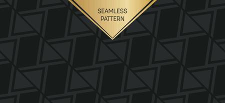 Abstract concept vector monochrome geometric pattern. Dark blue, gold minimal background. Creative illustration template. Seamless stylish texture. For wallpaper, surface, web design, textile, decorのイラスト素材