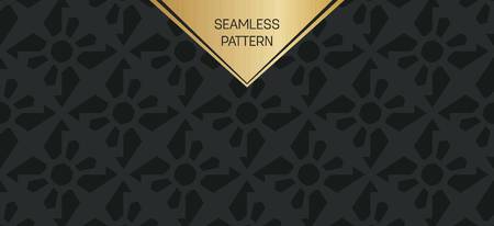 Abstract concept vector monochrome geometric pattern. Dark blue, gold minimal background. Creative illustration template. Seamless stylish texture. For wallpaper, surface, web design, textile, decorのイラスト素材