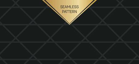 Abstract concept vector monochrome geometric pattern. Dark blue, gold minimal background. Creative illustration template. Seamless stylish texture. For wallpaper, surface, web design, textile, decorのイラスト素材